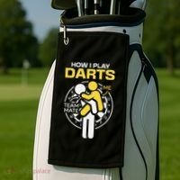 How I Play Darts Funny Darts Player Golf Towel thumb 2