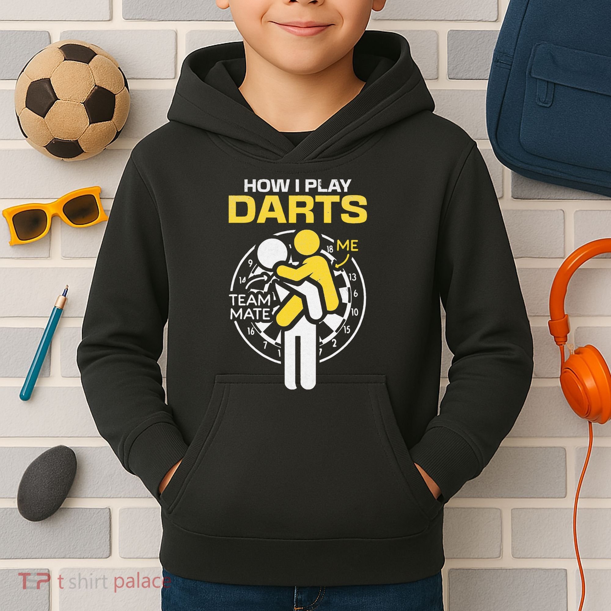 How I Play Darts Funny Darts Player Kids Hoodie