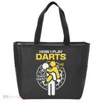 How I Play Darts Funny Darts Player Tote Bag thumb 0