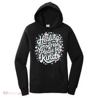 Healing In Progress Please Be Kind Floral Positive Women's Hoodie thumb 0