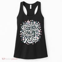 Healing In Progress Please Be Kind Floral Positive Women's Tank Top thumb 0