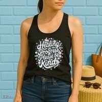 Healing In Progress Please Be Kind Floral Positive Women's Tank Top thumb 2