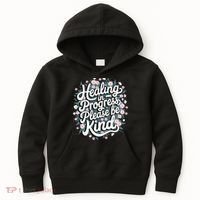 Healing In Progress Please Be Kind Floral Positive Kids Hoodie thumb 0