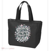 Healing In Progress Please Be Kind Floral Positive Tote Bag thumb 3