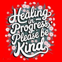 Healing In Progress Please Be Kind Floral Positive Santa Hat thumb 1