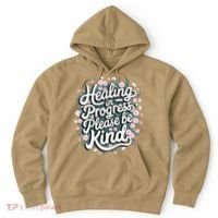 Healing In Progress Please Be Kind Floral Positive Hoodie thumb 0