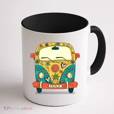 Hippe Peace Van Coffee Mug back