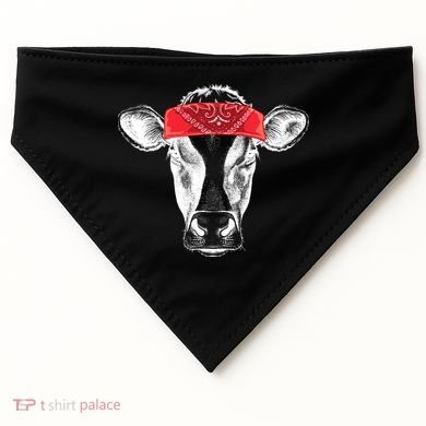 Hippie Cow Red Bandanna  USA-Made Doggie Bandana