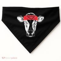 Hippie Cow Red Bandanna  USA-Made Doggie Bandana thumb 0