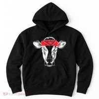 Hippie Cow Red Bandanna  Hoodie thumb 0
