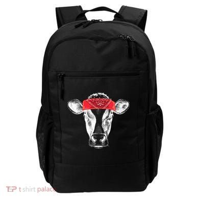 Hippie Cow Red Bandanna  Backpack