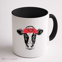 Hippie Cow Red Bandanna  Coffee Mug thumb 1