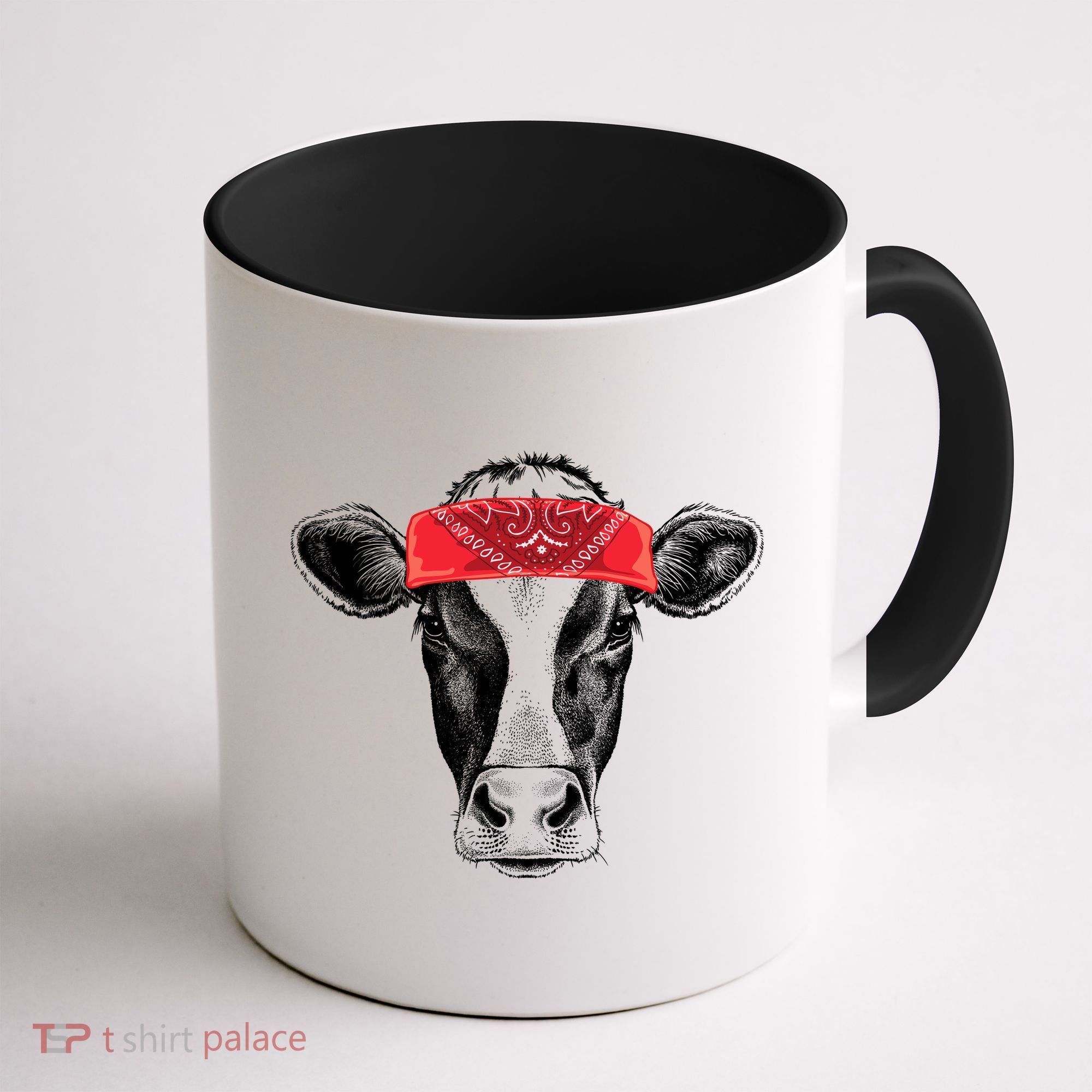Hippie Cow Red Bandanna  Coffee Mug