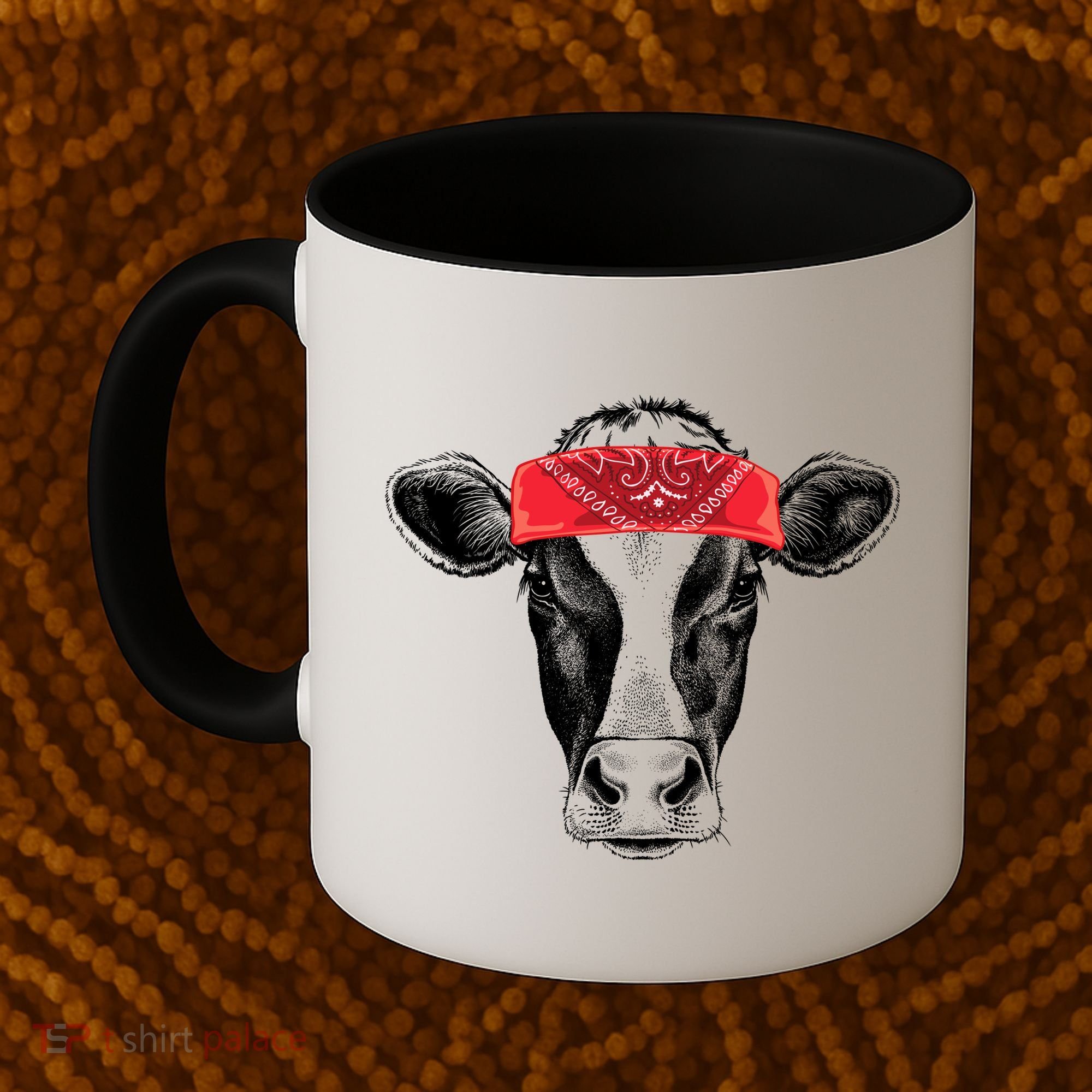 Hippie Cow Red Bandanna  Coffee Mug