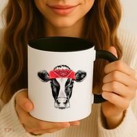 Hippie Cow Red Bandanna  Coffee Mug thumb 3