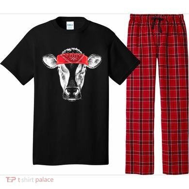 Hippie Cow Red Bandanna  Pajama Set