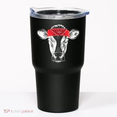 Hippie Cow Red Bandanna  Tumbler