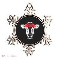 Hippie Cow Red Bandanna  Ornament thumb 0