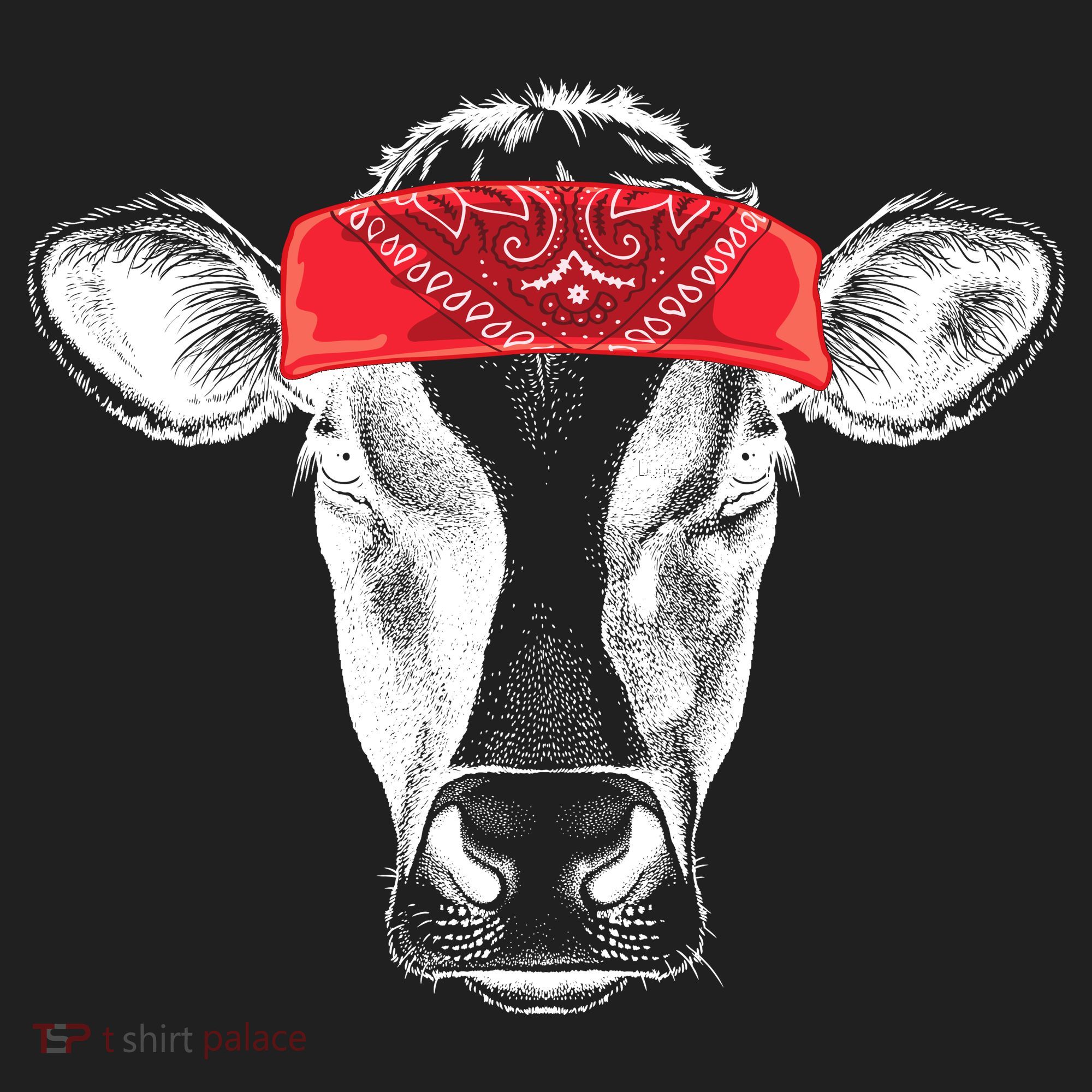 Hippie Cow Red Bandanna  Hat