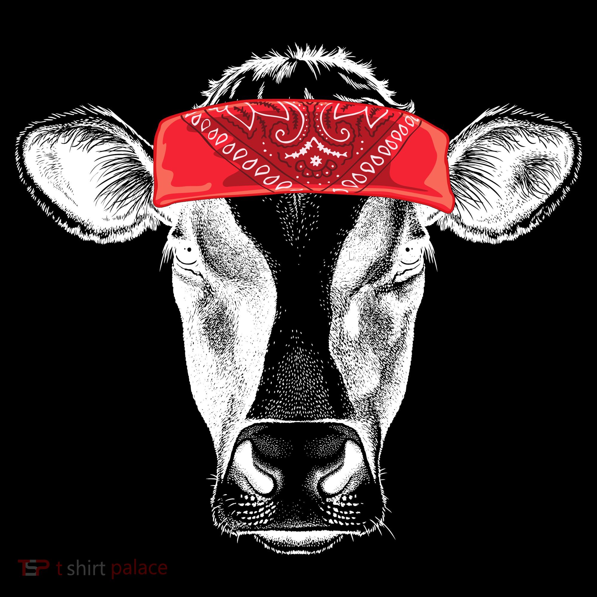 Hippie Cow Red Bandanna  Toddler Hoodie