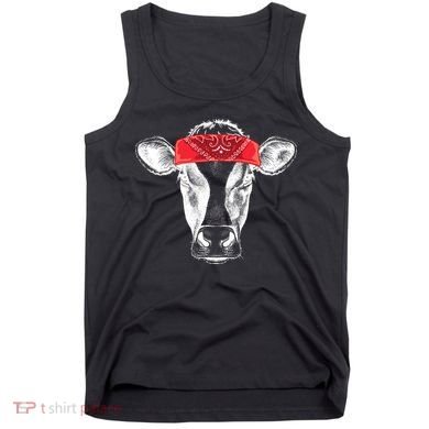 Hippie Cow Red Bandanna  Tank Top