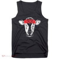 Hippie Cow Red Bandanna  Tank Top thumb 0