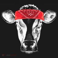Hippie Cow Red Bandanna  Women's T-Shirt thumb 6