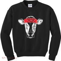Hippie Cow Red Bandanna  Kids Sweatshirt thumb 0