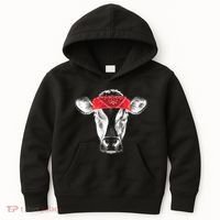 Hippie Cow Red Bandanna  Kids Hoodie thumb 0