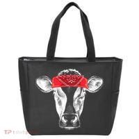 Hippie Cow Red Bandanna  Tote Bag thumb 0