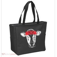 Hippie Cow Red Bandanna  Tote Bag thumb 2