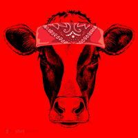 Hippie Cow Red Bandanna  Santa Hat thumb 1