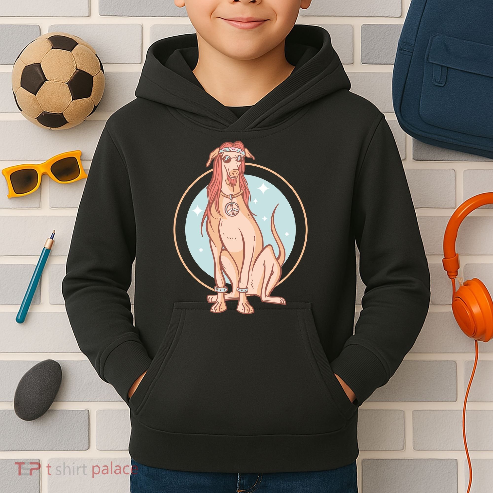 Hippie Dog Kids Hoodie