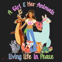 Hippie Girl And Her Animals Living Life Beanie thumb 2