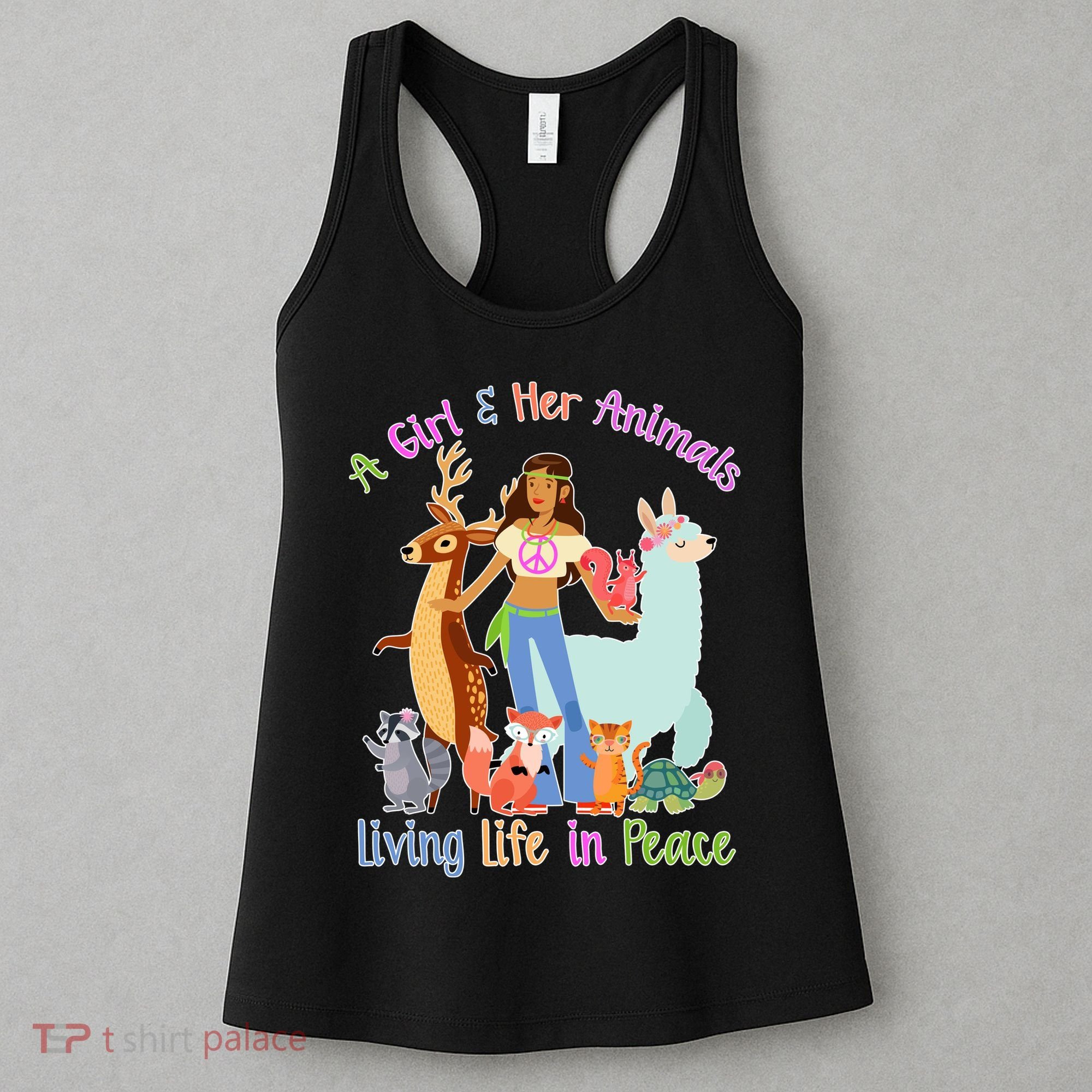 Hippie Girl And Her Animals Living Life Women's Tank Top
