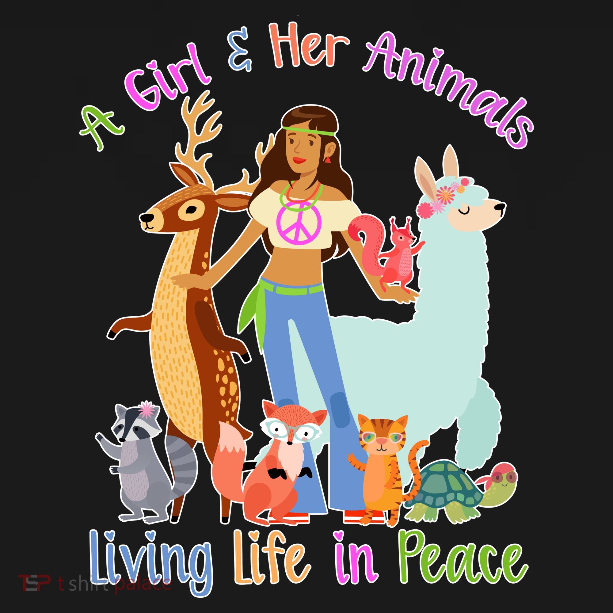 Hippie Girl And Her Animals Living Life Tank Top