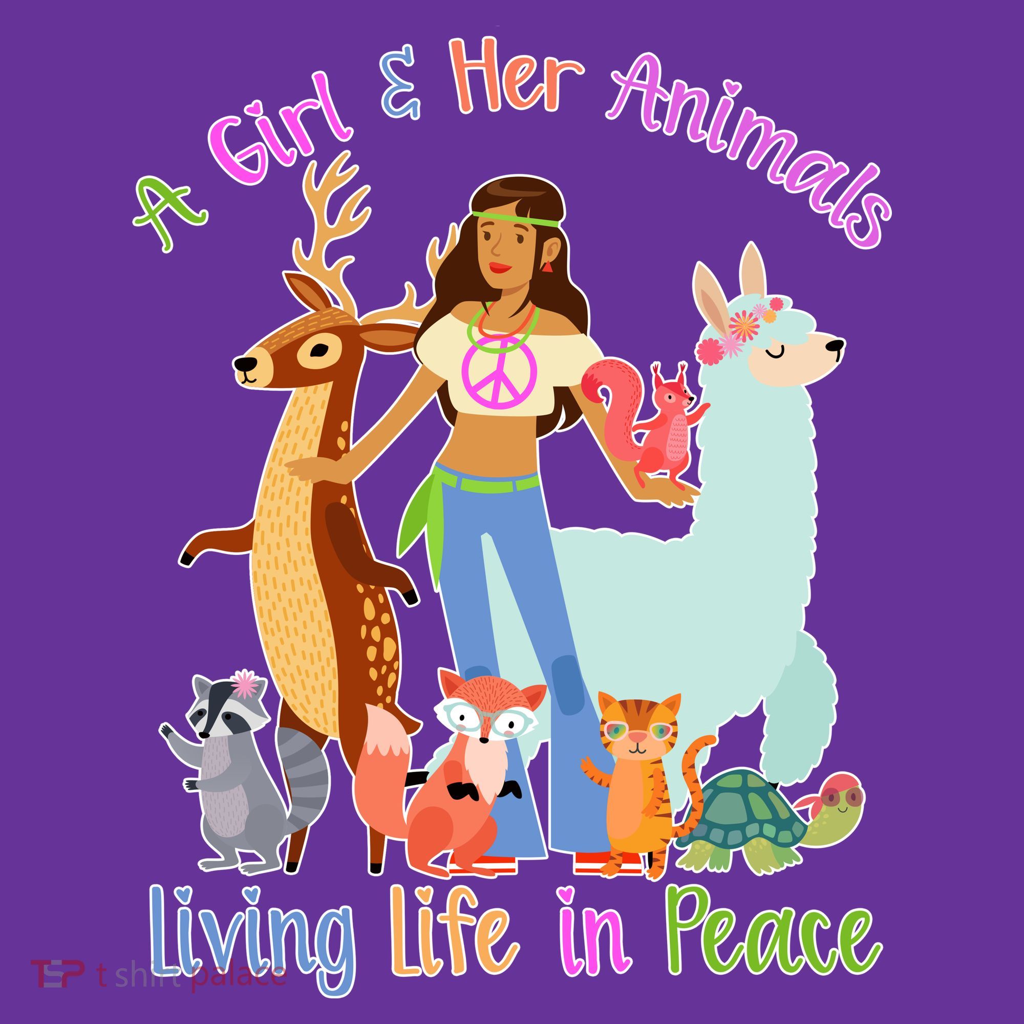 Hippie Girl And Her Animals Living Life Long Sleeve Shirt