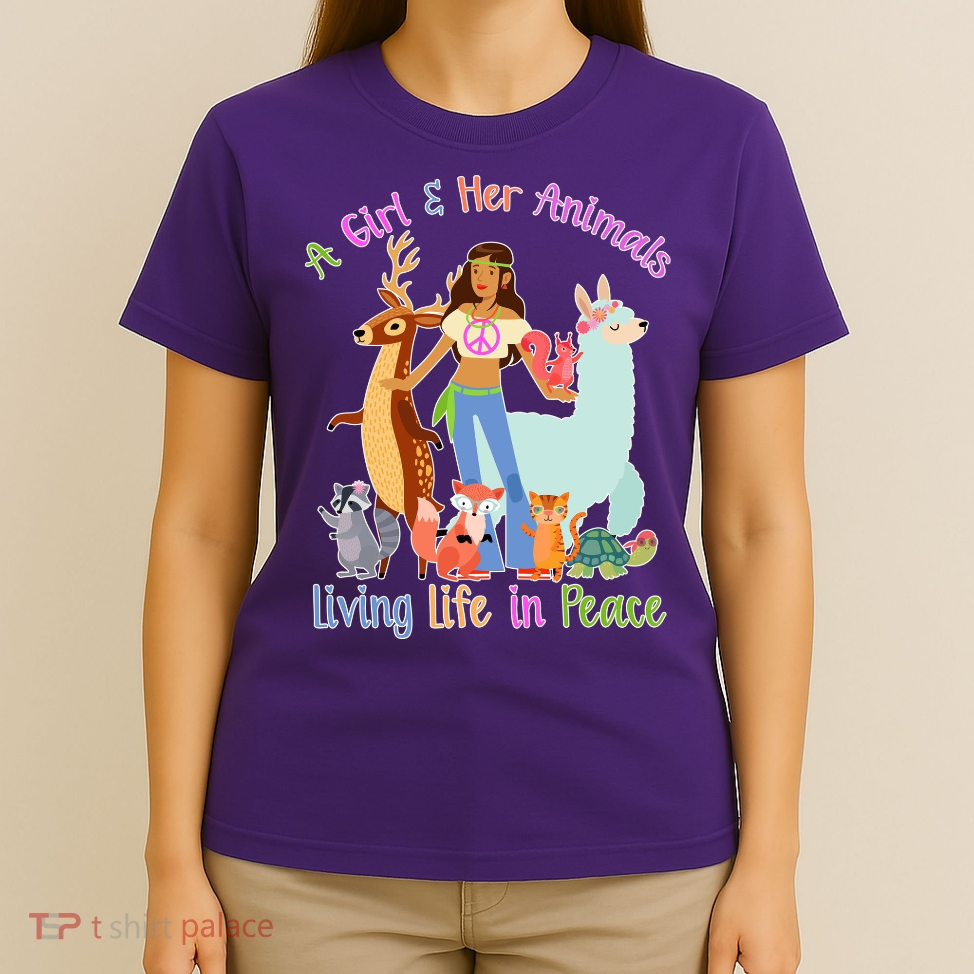 Hippie Girl And Her Animals Living Life T-Shirt