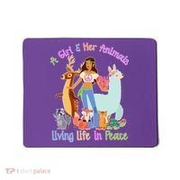 Hippie Girl And Her Animals Living Life Mousepad thumb 0