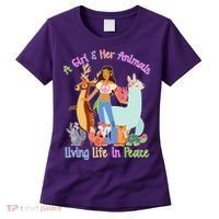 Hippie Girl And Her Animals Living Life Women's T-Shirt thumb 0