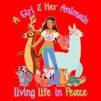 Hippie Girl And Her Animals Living Life Santa Hat thumb 1