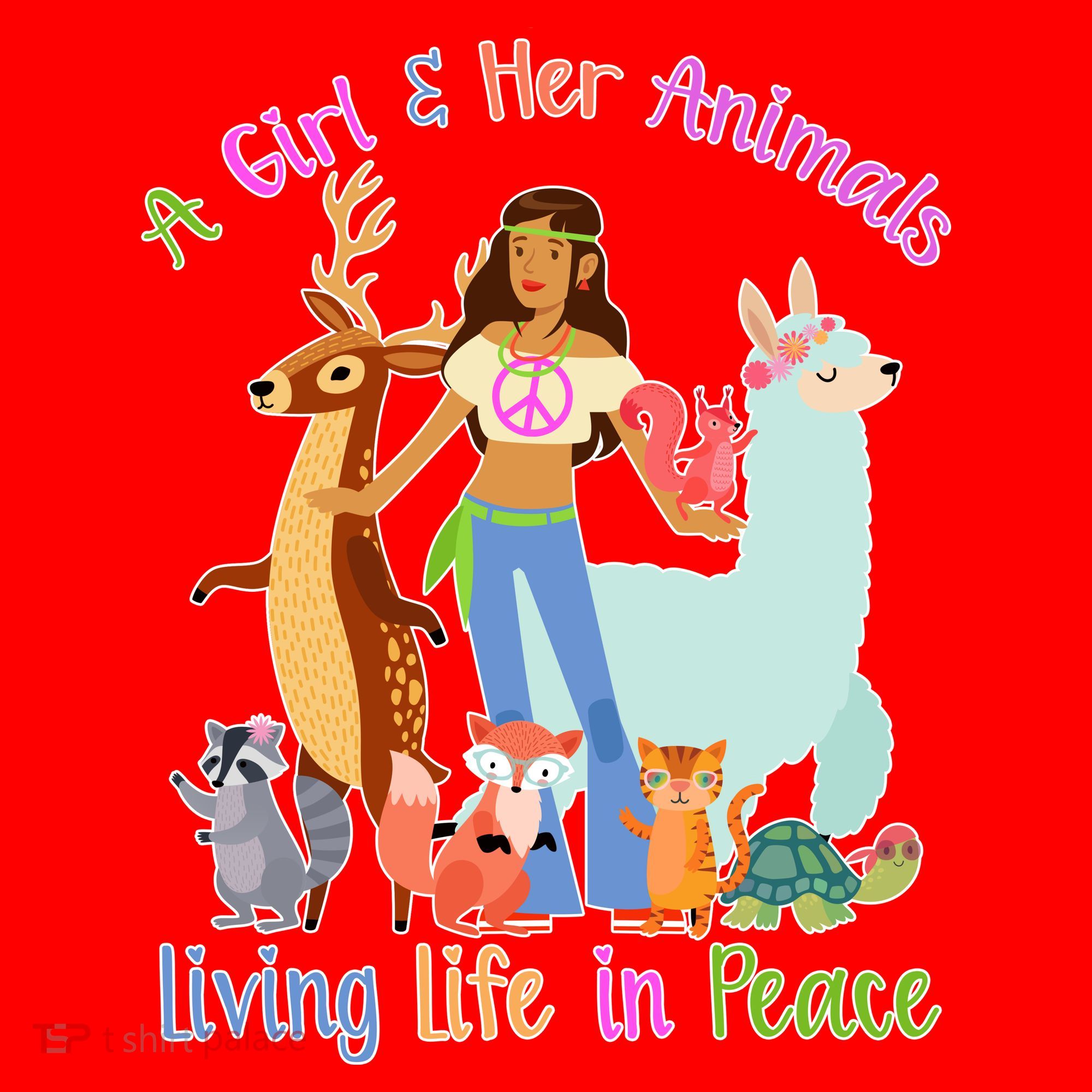 Hippie Girl And Her Animals Living Life Santa Hat