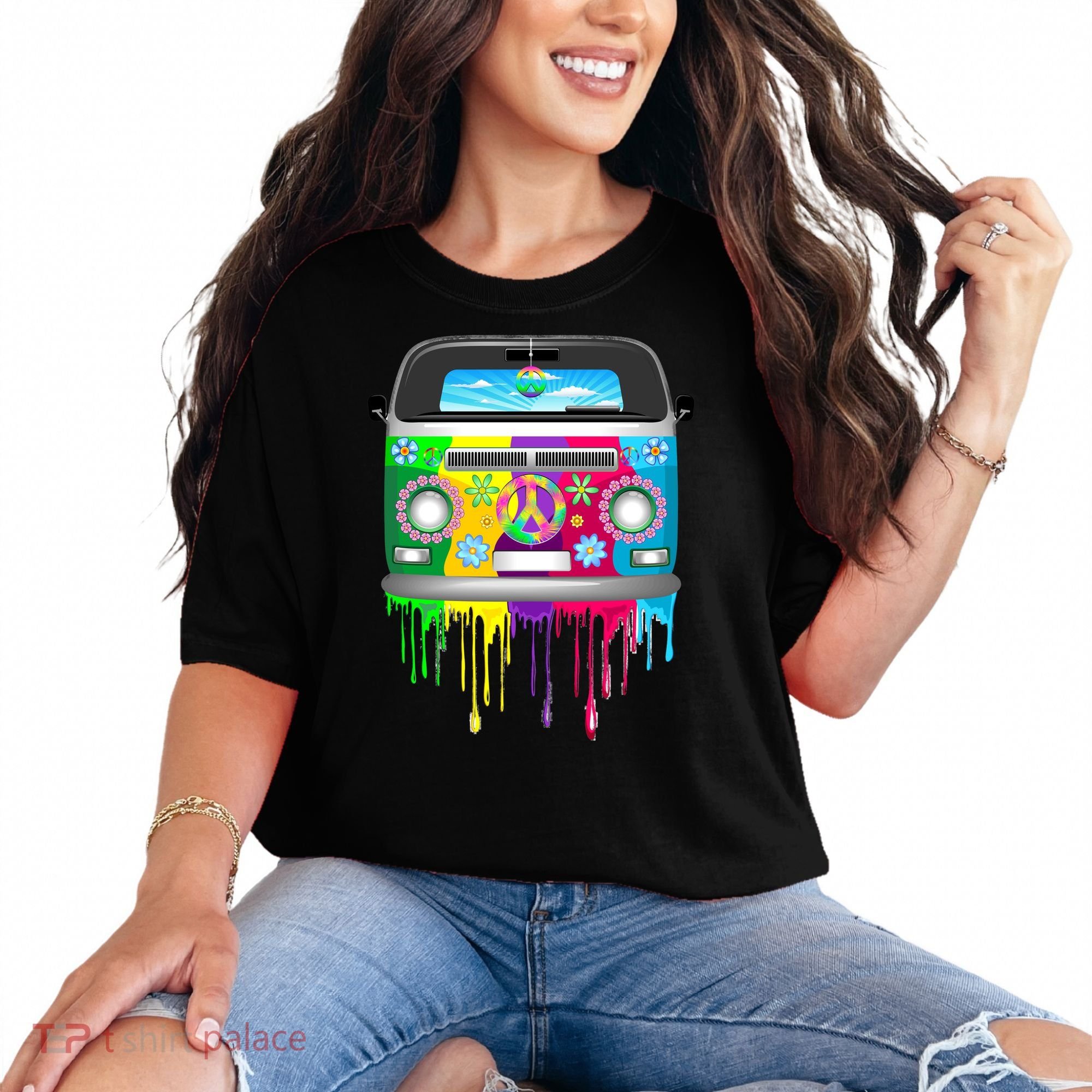 Hippie Van Dripping Rainbow Comfort Colors T-Shirt