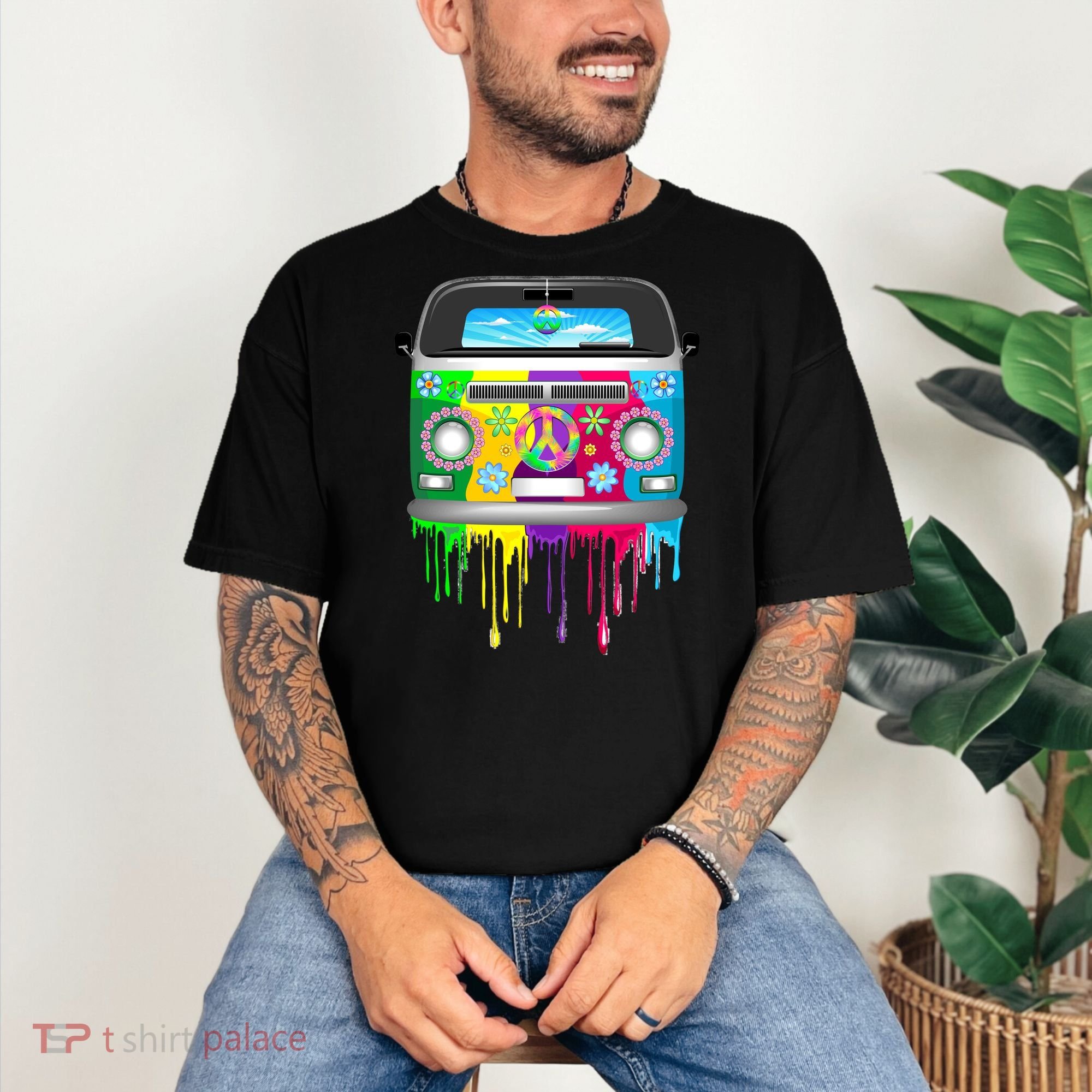Hippie Van Dripping Rainbow Comfort Colors T-Shirt