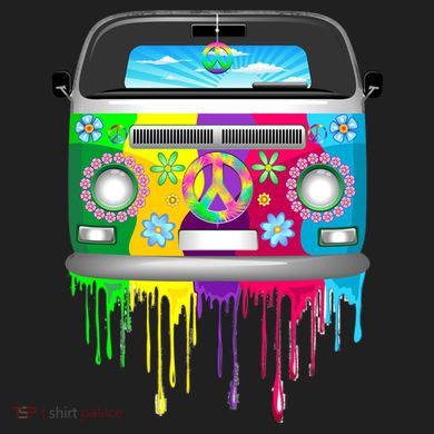 Hippie Van Dripping Rainbow Comfort Colors T-Shirt