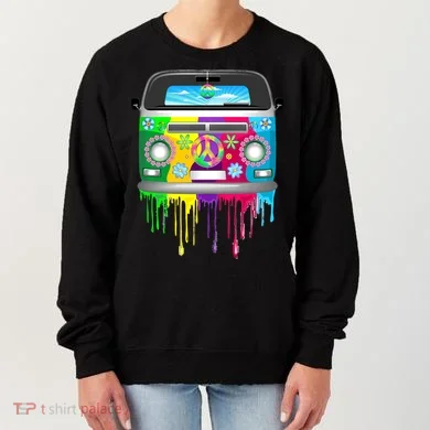 Hippie Van Dripping Rainbow Women's Sweatshirt