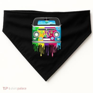 Hippie Van Dripping Rainbow USA-Made Doggie Bandana