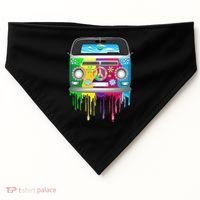 Hippie Van Dripping Rainbow USA-Made Doggie Bandana thumb 0