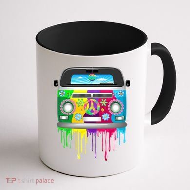 Hippie Van Dripping Rainbow Coffee Mug back