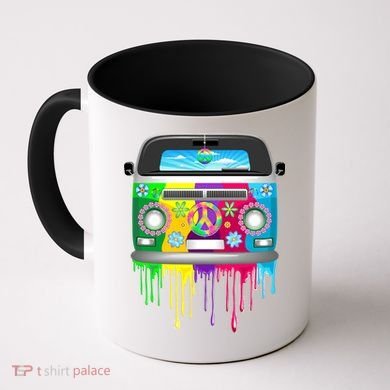 Hippie Van Dripping Rainbow Coffee Mug